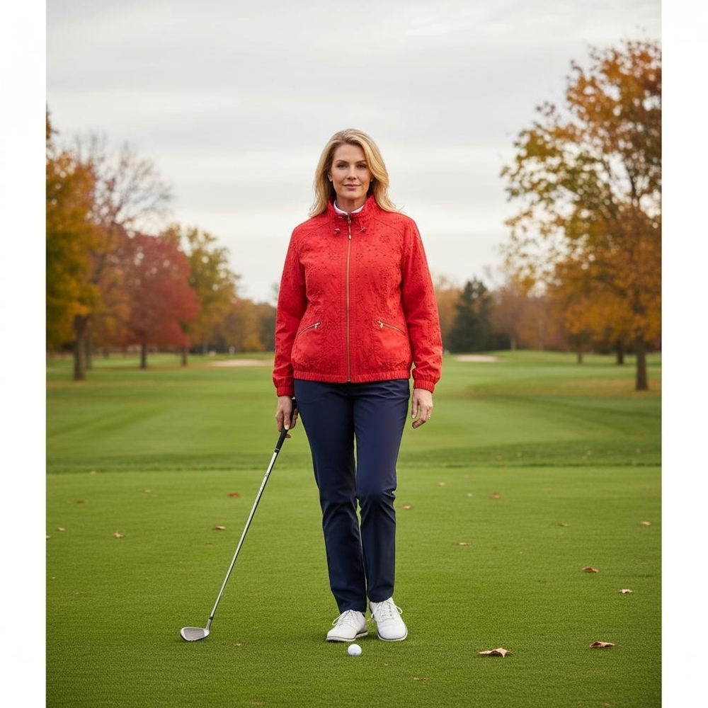 Zenergy By Chicos Red Golf Jacket Size 3